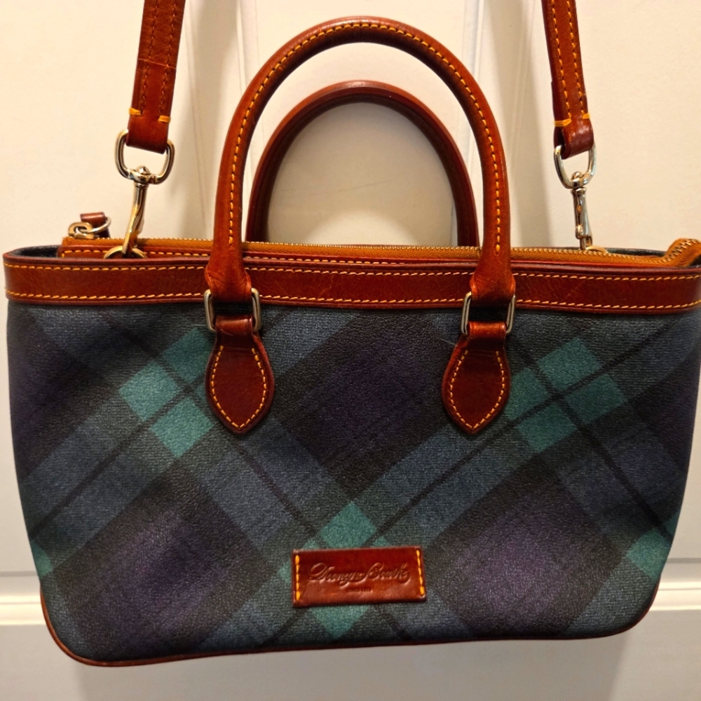 Dooney and Bourke blue and green plaid bag